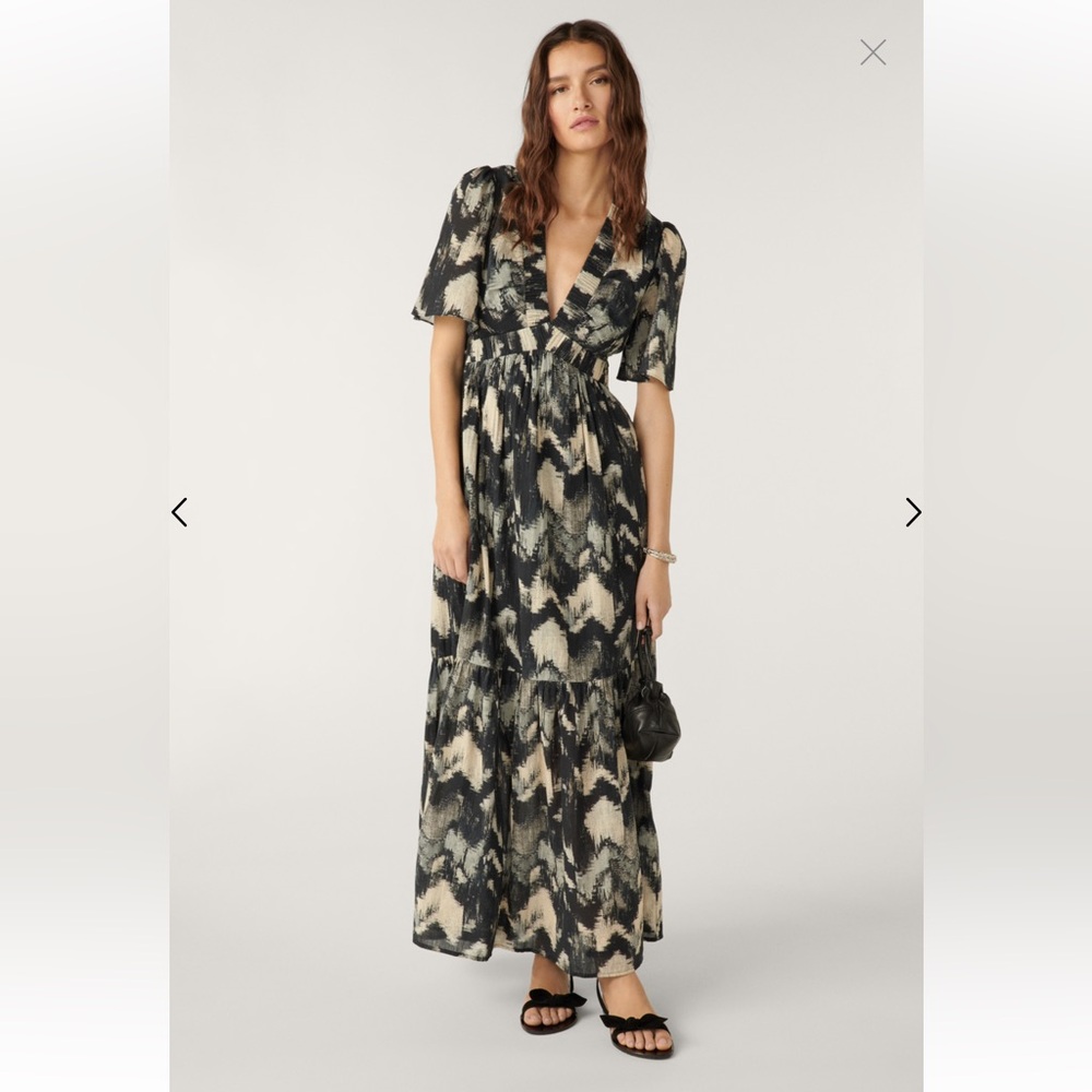 ba&sh Black and Cream Maxi Dress